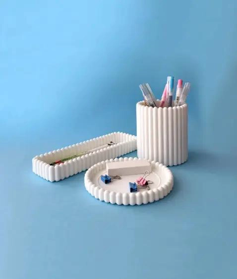 SET DE ORGANIZADORES DE ESCRITORIO EN COLOR BLANCO (PACK DE 3) - 2