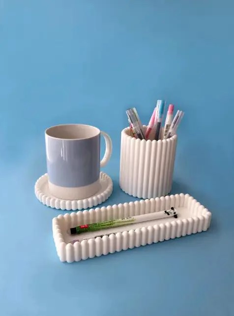 SET DE ORGANIZADORES DE ESCRITORIO EN COLOR BLANCO (PACK DE 3) - 3