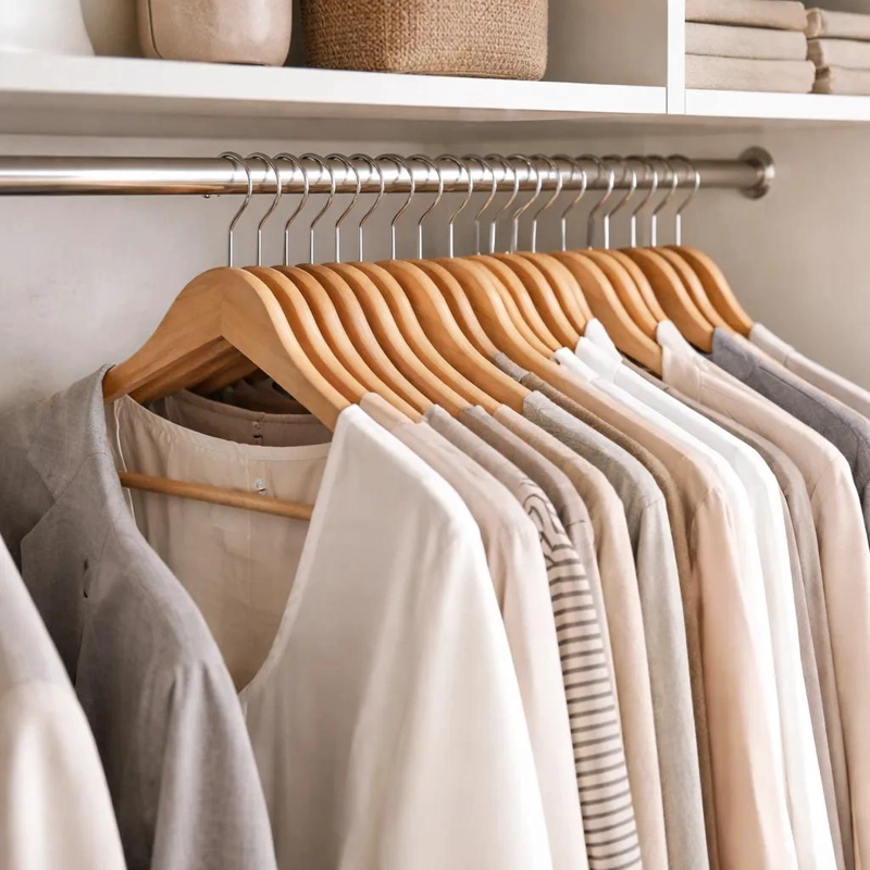 PACK DE 15 GANCHOS DE MADERA NATURAL PARA COLGAR ROPA - 3
