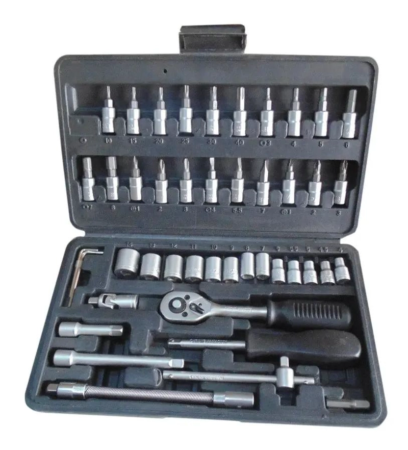 KIT DE HERRAMIENTAS CON 46 PIEZAS Y CAJA DE TRANSPORTE - 1