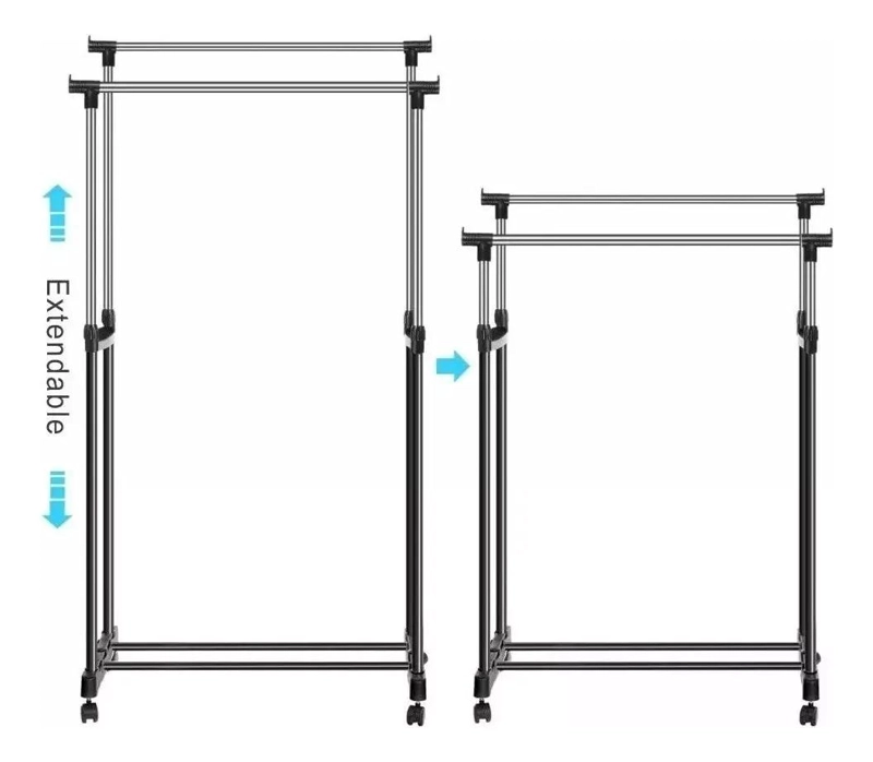 COLGADOR DOBLE DE ROPA METALICO PARA ABRIGOS Y CHAQUETAS - 4