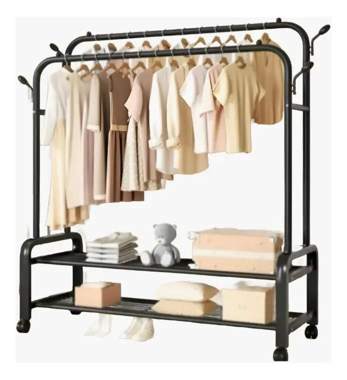 COLGADOR MULTIUSOS CON RUEDAS PARA ROPA Y ACCESORIOS - 1
