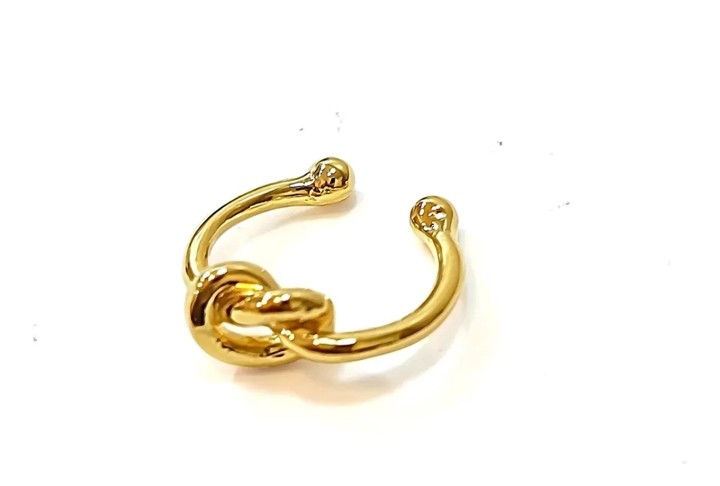 ARO EAR CUFF NUDO ENCHAPADO ORO 18K ELEGANTE Y MODERNO - 1