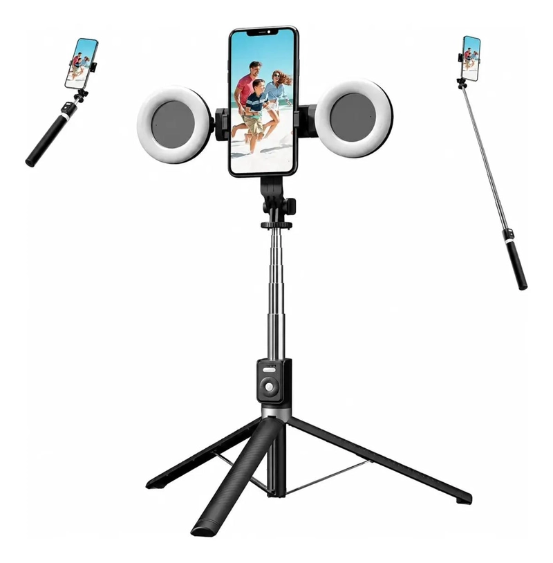PALO SELFIE TRIPODE 170CM CON LUZ LED PARA CELULAR - 4