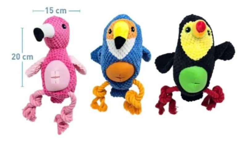 JUGUETE MASTICABLE DE PELUCHE CON CUERDAS PARA PERROS 20 CM - 2