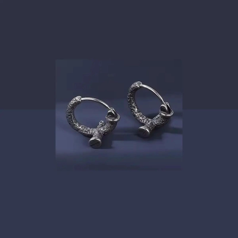AROS CRUZ ENVEJECIDA EN ACERO INOXIDABLE PARA HOMBRE Y MUJER - 4