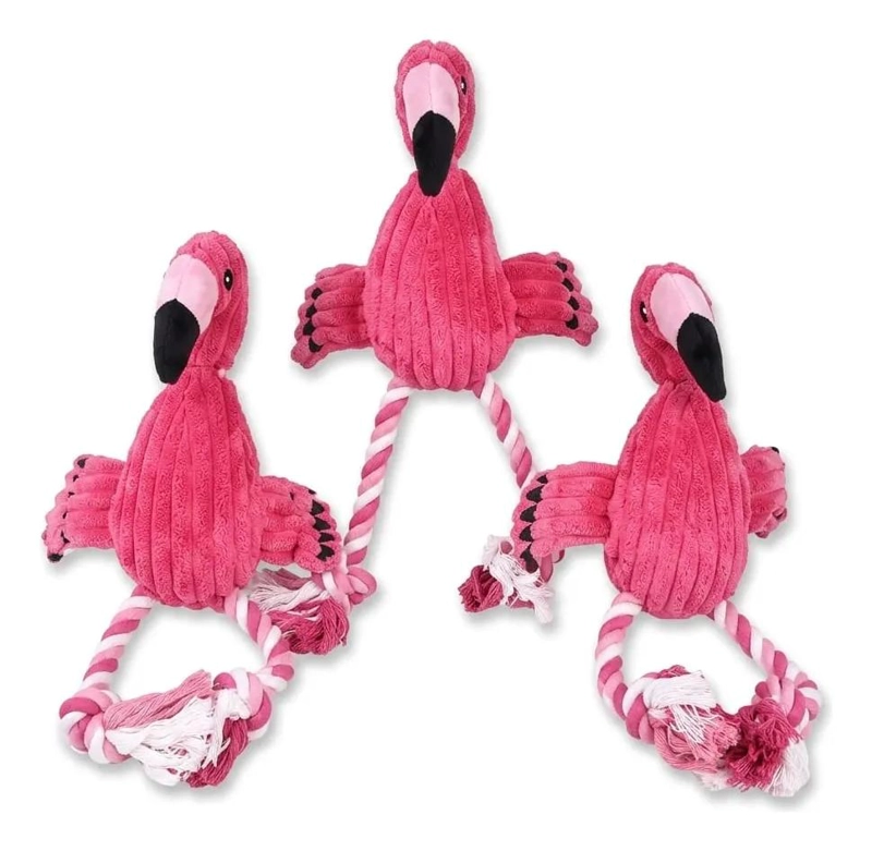 PELUCHE FLAMINGO ROSA CHICLE PARA MASCOTAS 37X23.5 CM - 1