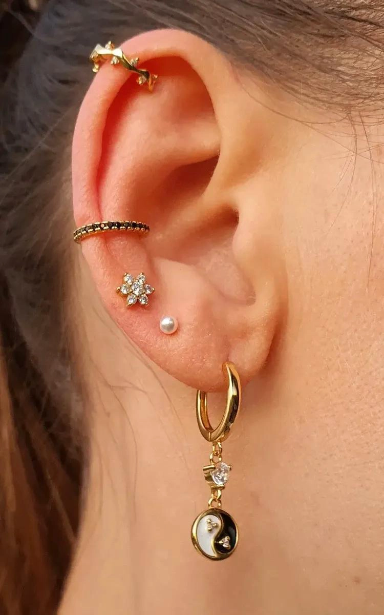 ARO A PRESION DE PLATA 925 CHAPADO EN ORO 18K - 2