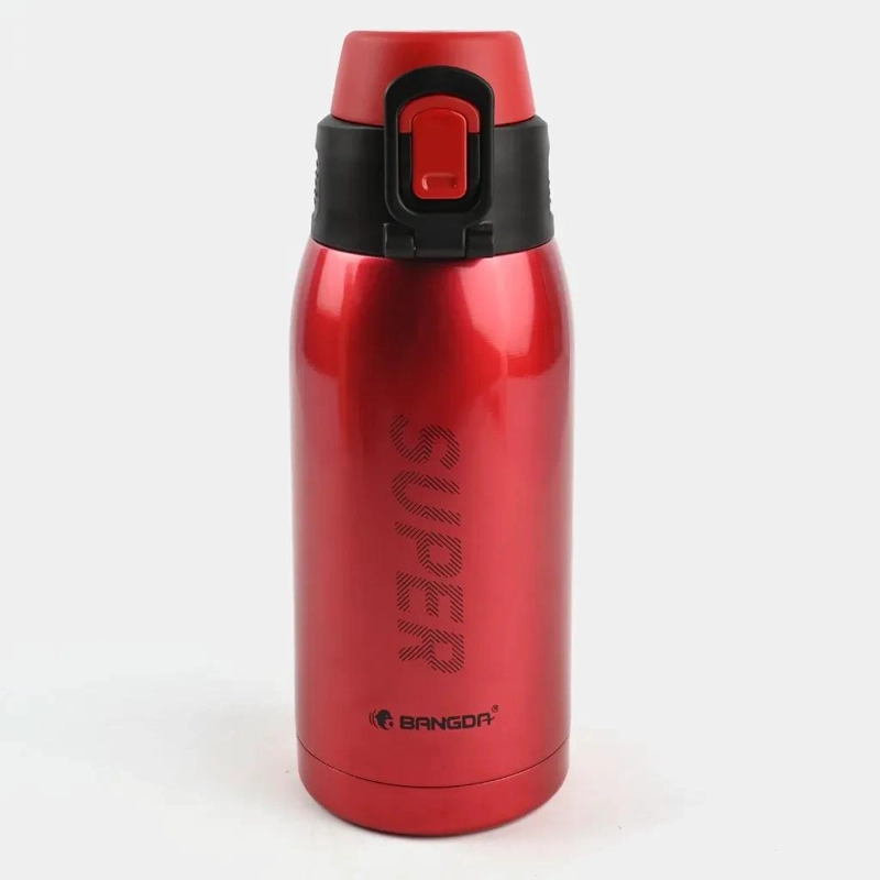 TERMO DE ACERO INOXIDABLE ROJO CON FUNDA Y TAPA SEGURA - 7