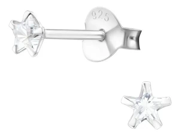 AROS ESTRELLAS BRILLANTES DE PLATA FINA PARA PERFORACIONES - 1