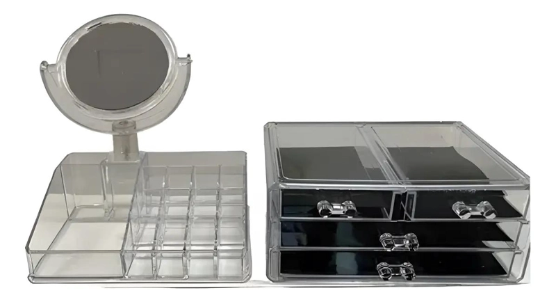 ORGANIZADOR ACRILICO CON ESPEJO Y 5 GAVETAS PARA PESTAÑAS - 1