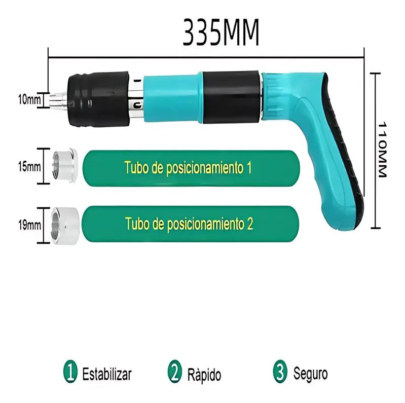 KIT PISTOLA FIJACION PARED PORTATIL CON 50 CLAVOS - 7