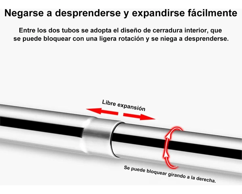 BARRA EXTENSIBLE PARA CORTINA DE DUCHA EN U 60-95 CM - 3