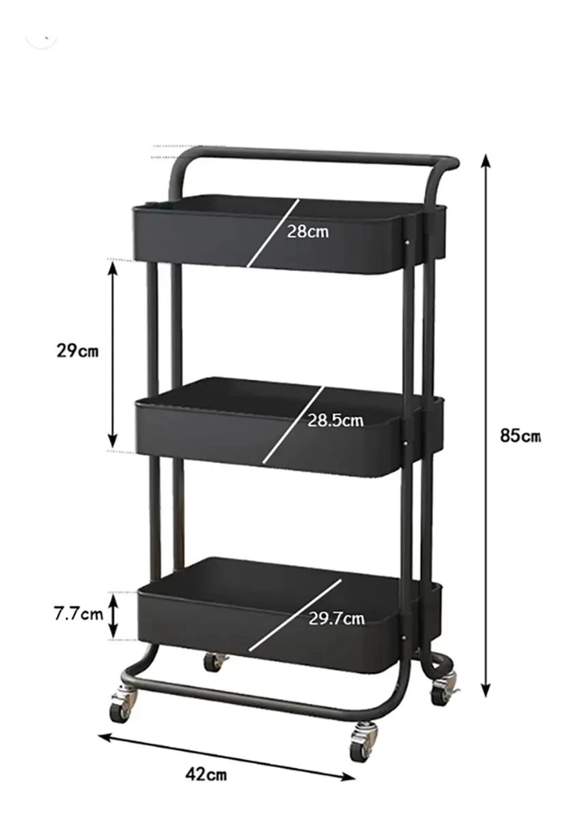 CARRITO ORGANIZADOR DE ALMACENAMIENTO MOVIL DE 3 NIVELES - 7