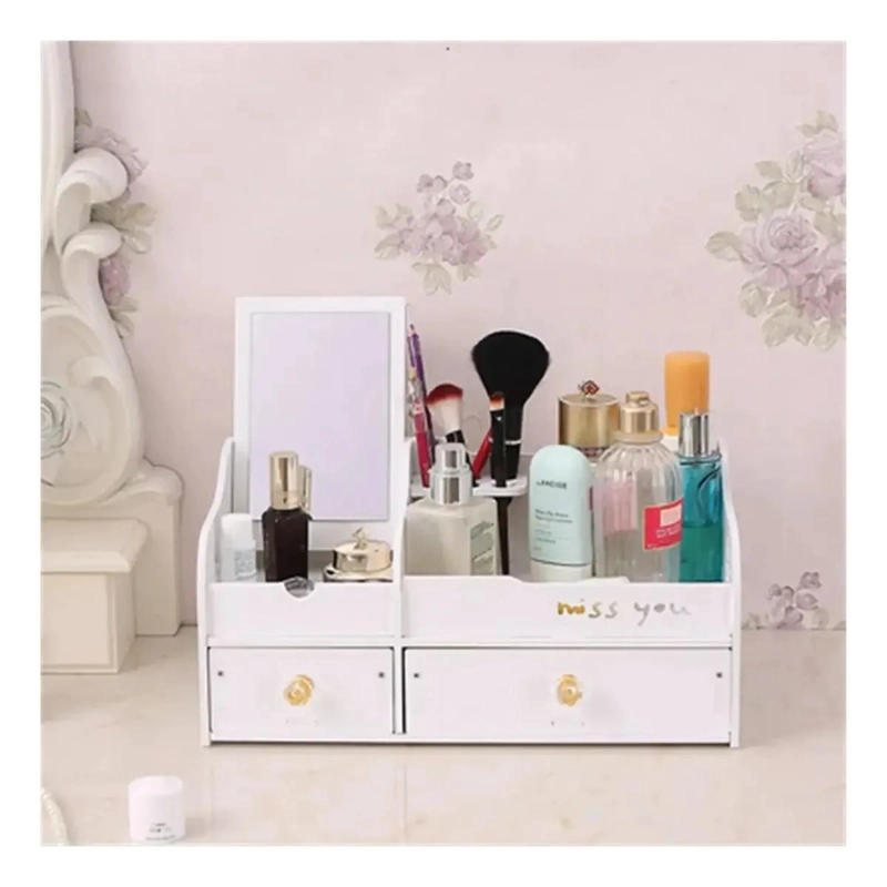 ORGANIZADOR DE MAQUILLAJE CON ESPEJO Y COMPARTIMENTOS - 2