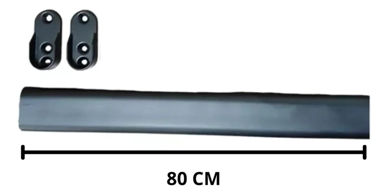 BARRA COLGANTE OVALADA PARA CLOSET DE 80 CM EN COLOR NEGRO - 2