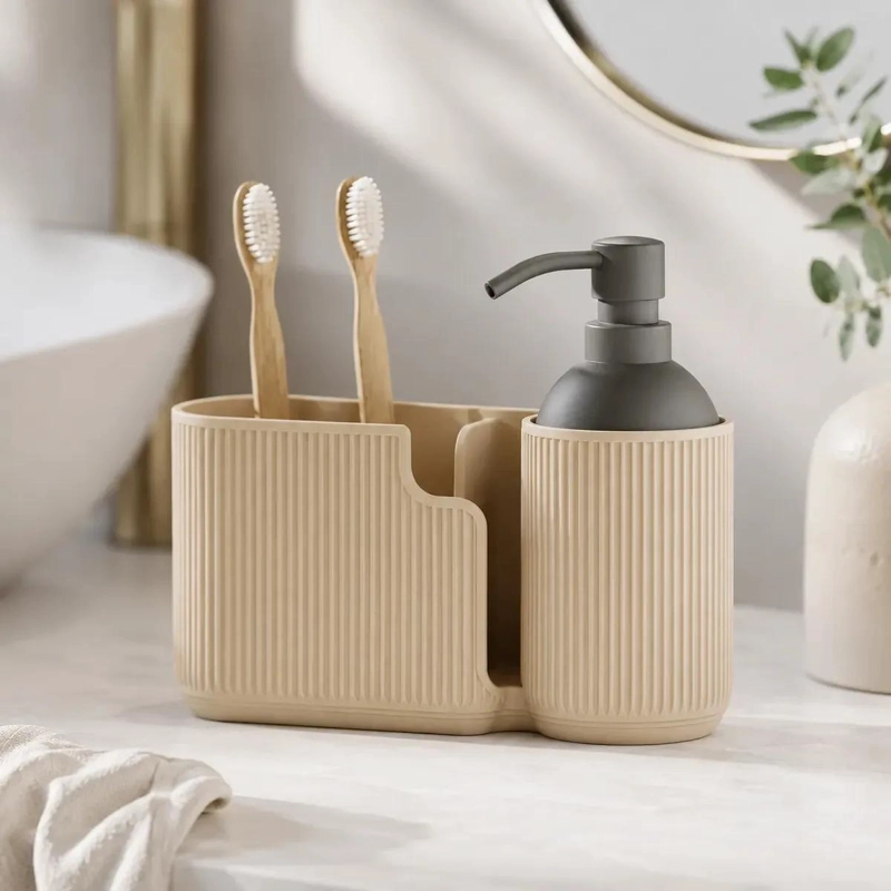 ORGANIZADOR OVALADO PARA BAÑO Y ESCRITORIO CON ESTILO MODERNO - 4