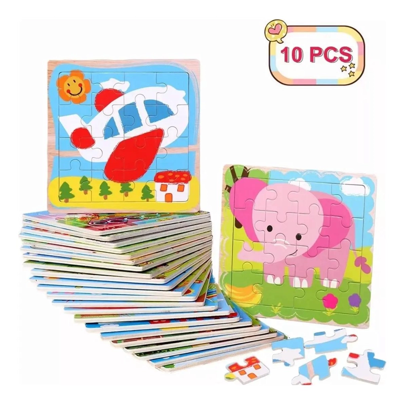 ROMPECABEZAS DE MADERA PARA NIÑOS PACK DE 6 UNIDADES - 3