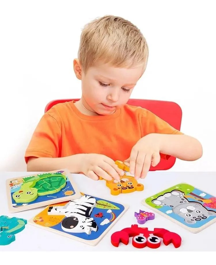 PACK DE 6 ROMPECABEZAS DE MADERA PARA NIÑOS - 3