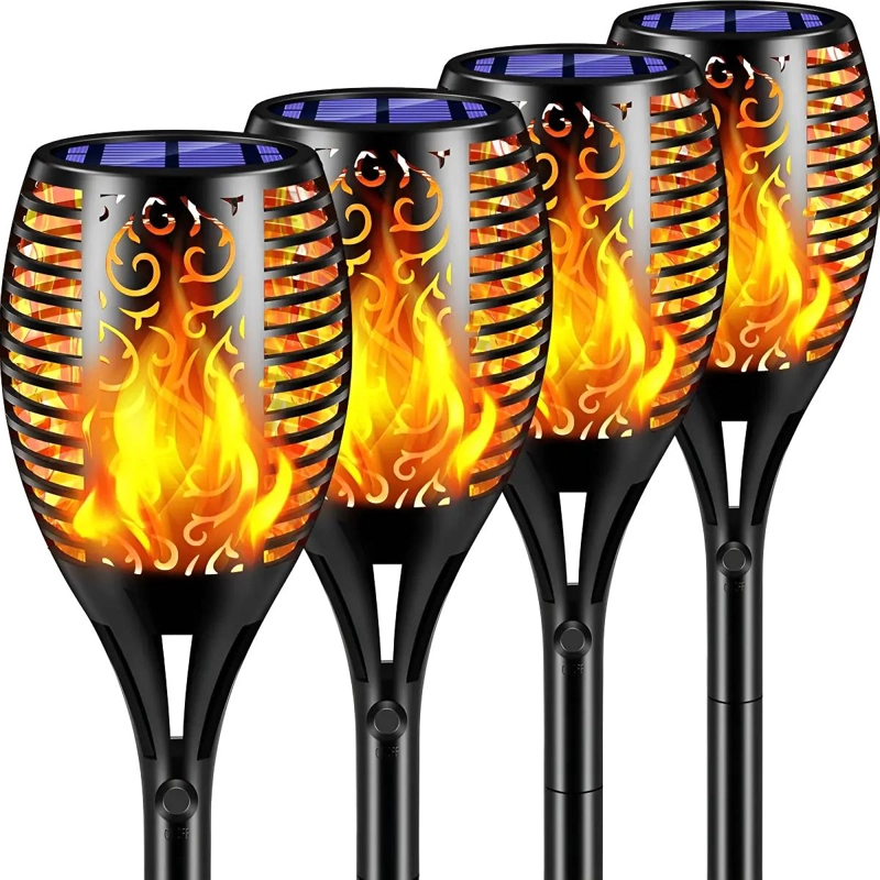 LUCES SOLARES DE ANTORCHA LED CON EFECTO LLAMA PARA JARDIN - 1