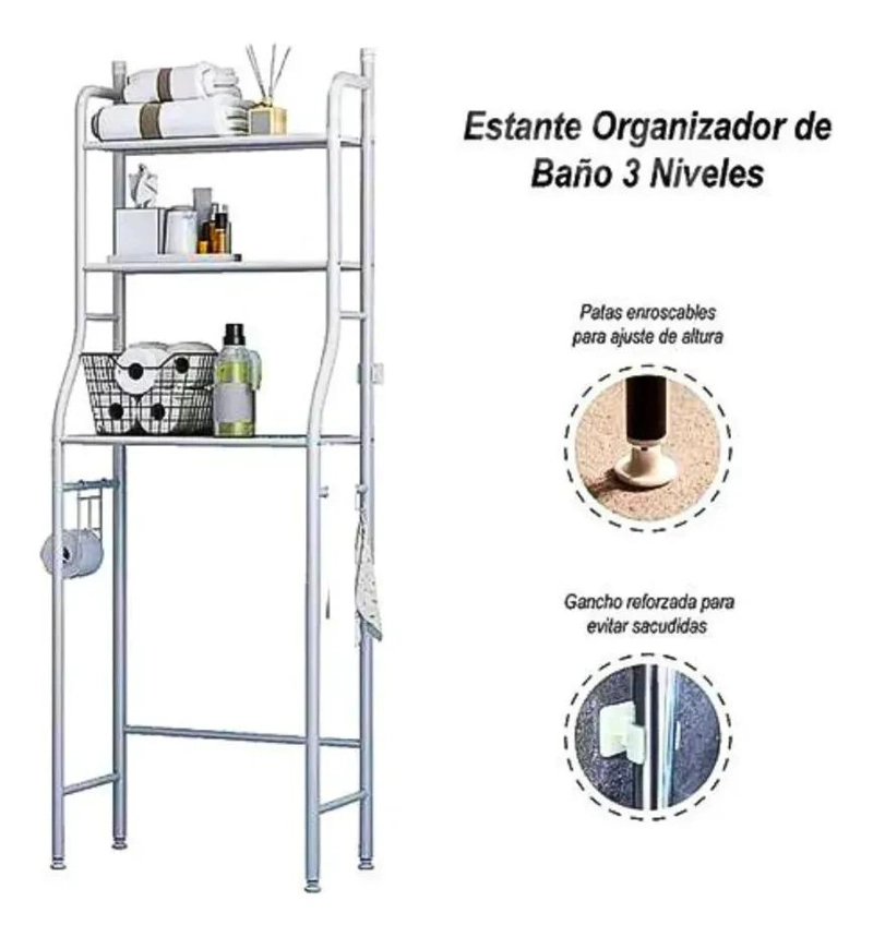 ESTANTE ORGANIZADOR DE BAÑO DE TRES NIVELES PARA INODORO - 3