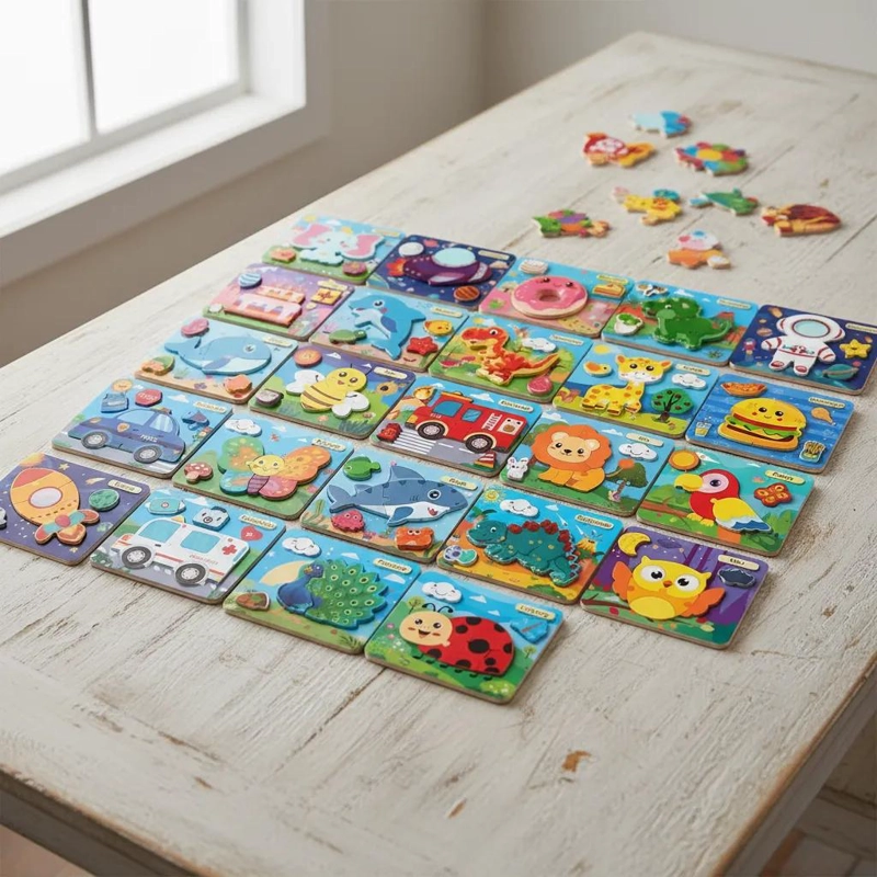 KIT DE 6 PUZZLES DE MADERA PARA DESARROLLAR HABILIDADES - 4