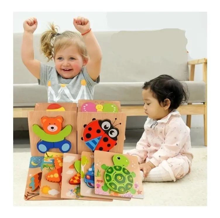 SET DE 6 ROMPECABEZAS DE MADERA DIDACTICOS PARA NIÑOS - 3