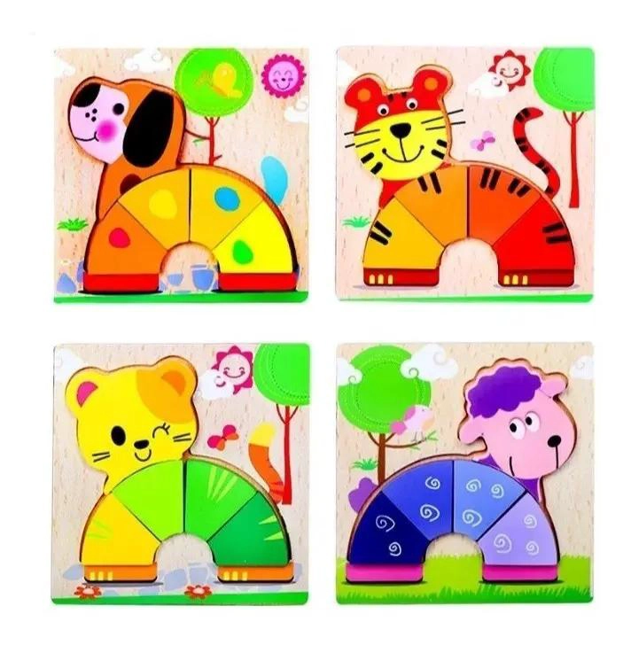 SET DE 6 ROMPECABEZAS DE MADERA DIDACTICOS PARA NIÑOS - 4