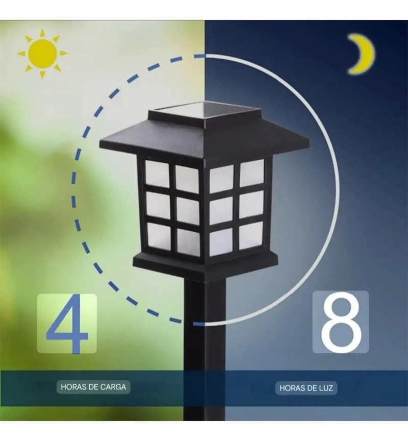 PACK DE 6 FAROLES LED SOLARES PARA JARDIN Y PATIO - 6