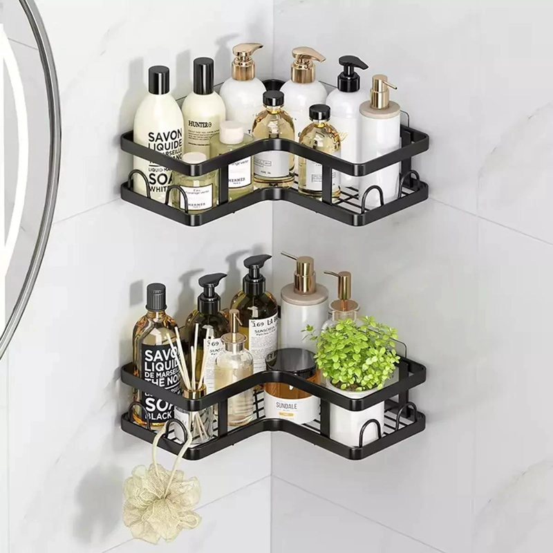 ESTANTE METALICO ESQUINERO PARA BAÑO CON DRENAJE EFICIENTE - 2