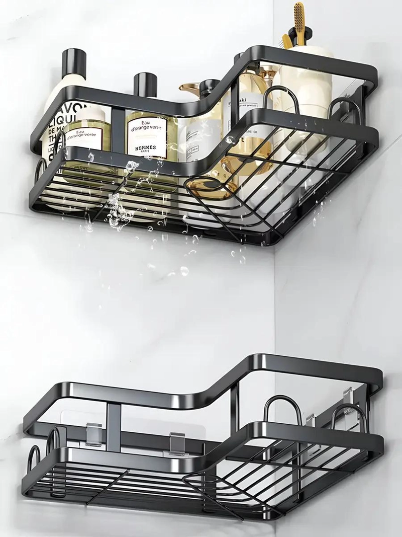 ESTANTE METALICO ESQUINERO PARA BAÑO CON DRENAJE EFICIENTE - 5