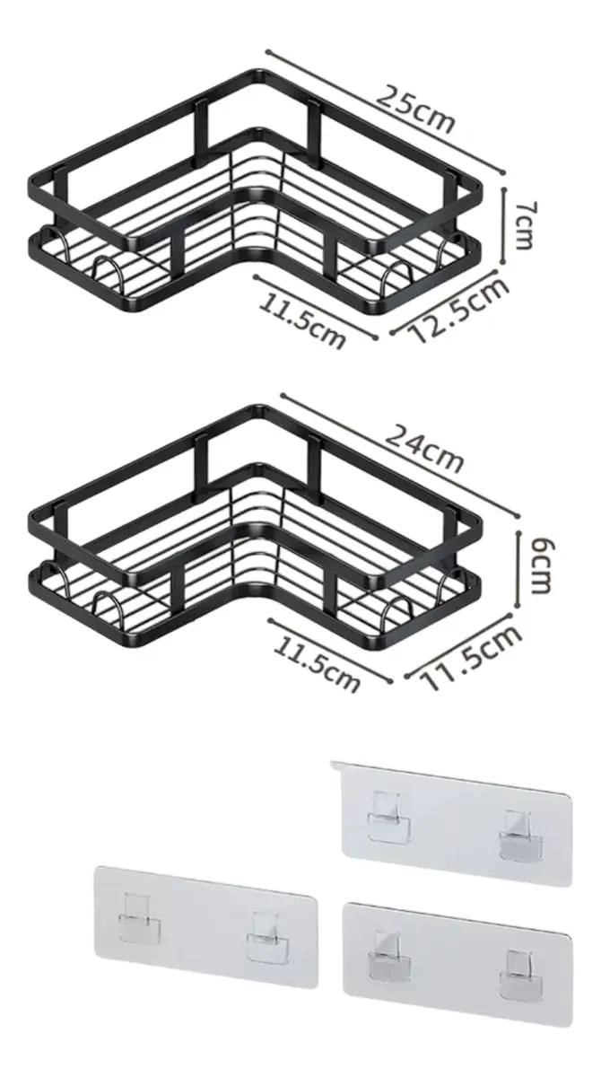 ESTANTE METALICO ESQUINERO PARA BAÑO CON DRENAJE EFICIENTE - 6