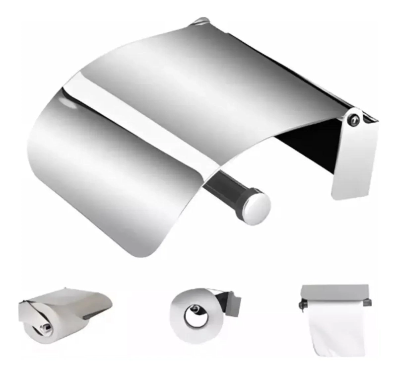 SOPORTE DE PAPEL HIGIE NICO ORGANIZADOR DE BAÑO EN ACERO INOXIDABLE - 4