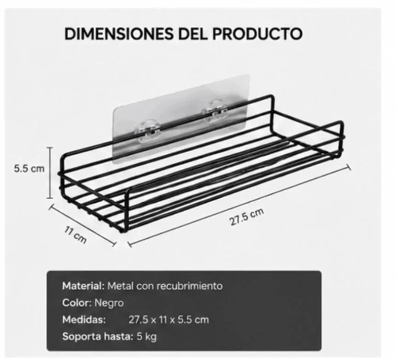 ORGANIZADOR DE PARED DE ACERO INOXIDABLE PARA BAÑO Y COCINA - 2