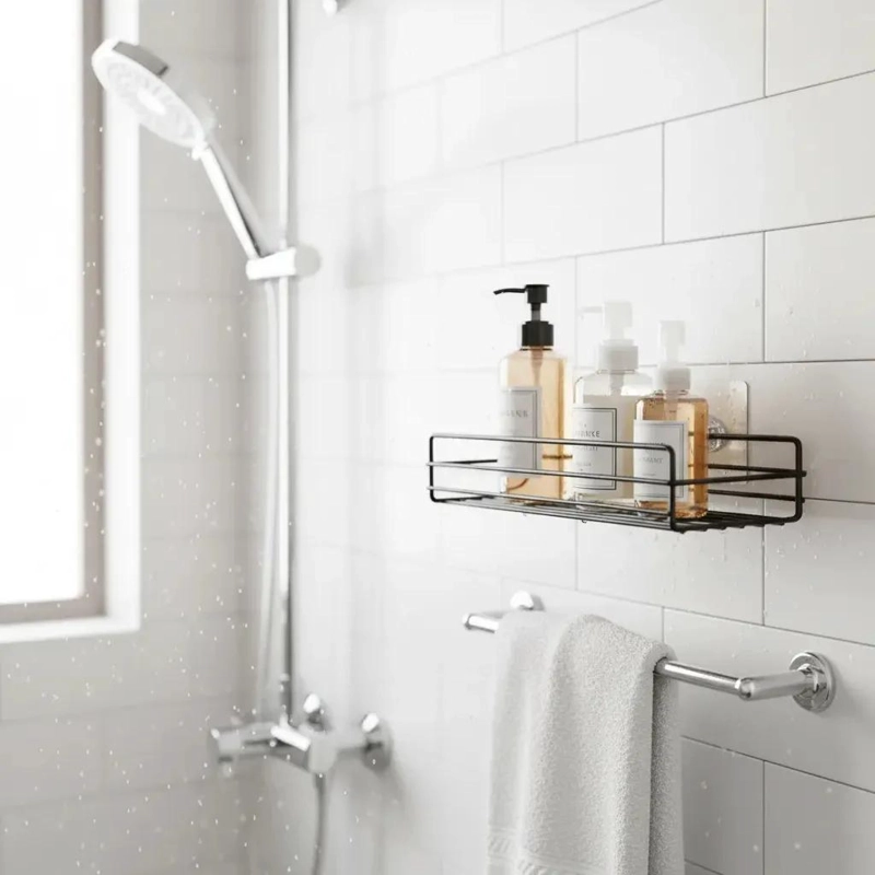 ORGANIZADOR DE PARED DE ACERO INOXIDABLE PARA BAÑO Y COCINA - 6