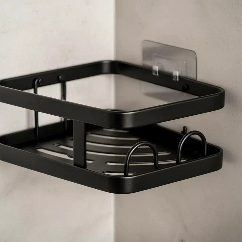 SET DE ESTANTES METALICOS PARA BAÑO CON 5 REPISAS - 4
