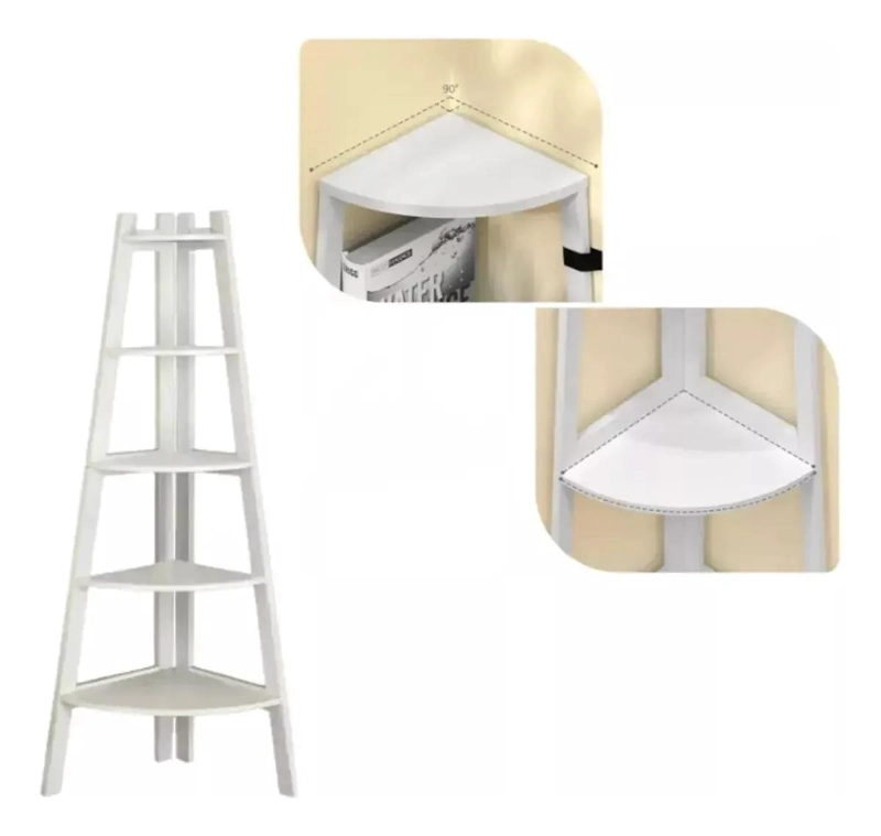 ESTANTE ESQUINERO DE 5 NIVELES BLANCO PARA ALMACENAMIENTO - 1