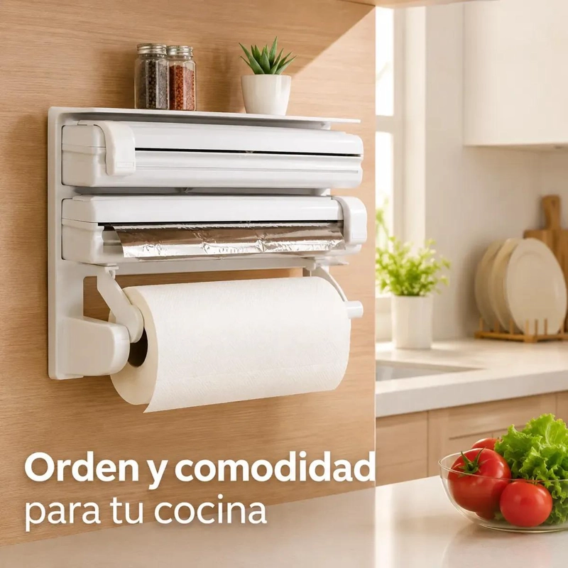 DISPENSADOR DE COCINA 3 EN 1 PARA PAPEL FILM Y ALUMINIO - 10