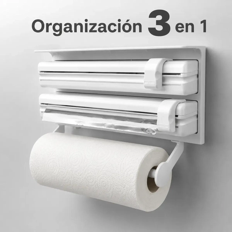 DISPENSADOR DE COCINA 3 EN 1 PARA PAPEL FILM Y ALUMINIO - 3