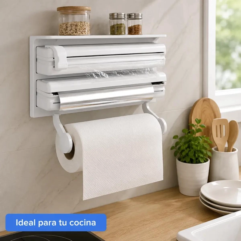DISPENSADOR DE COCINA 3 EN 1 PARA PAPEL FILM Y ALUMINIO - 5