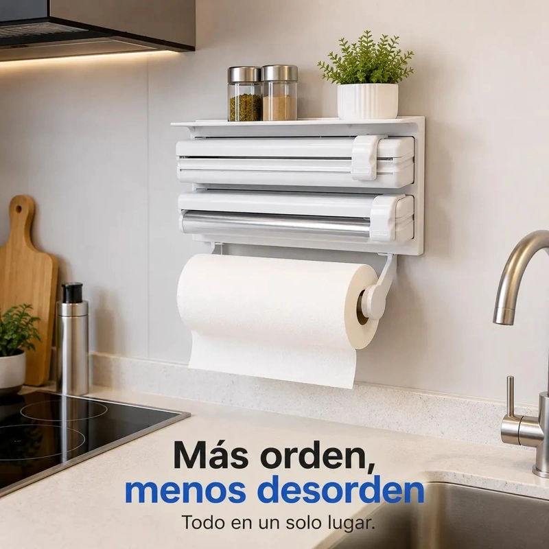 DISPENSADOR DE COCINA 3 EN 1 PARA PAPEL FILM Y ALUMINIO - 7