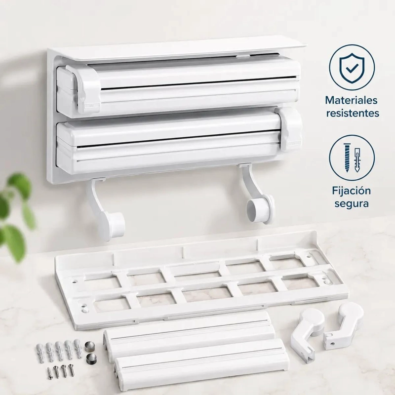 DISPENSADOR DE COCINA 3 EN 1 PARA PAPEL FILM Y ALUMINIO - 8