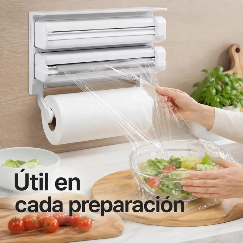 DISPENSADOR DE COCINA 3 EN 1 PARA PAPEL FILM Y ALUMINIO - 9