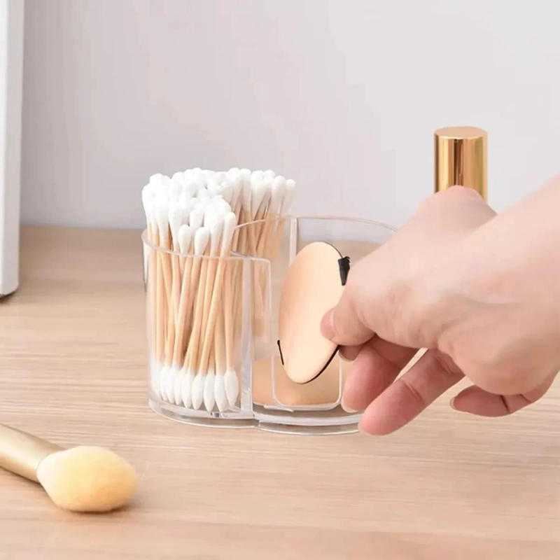 ORGANIZADOR ACRILICO CON TAPA DE BAMBU PARA COTONITOS - 2