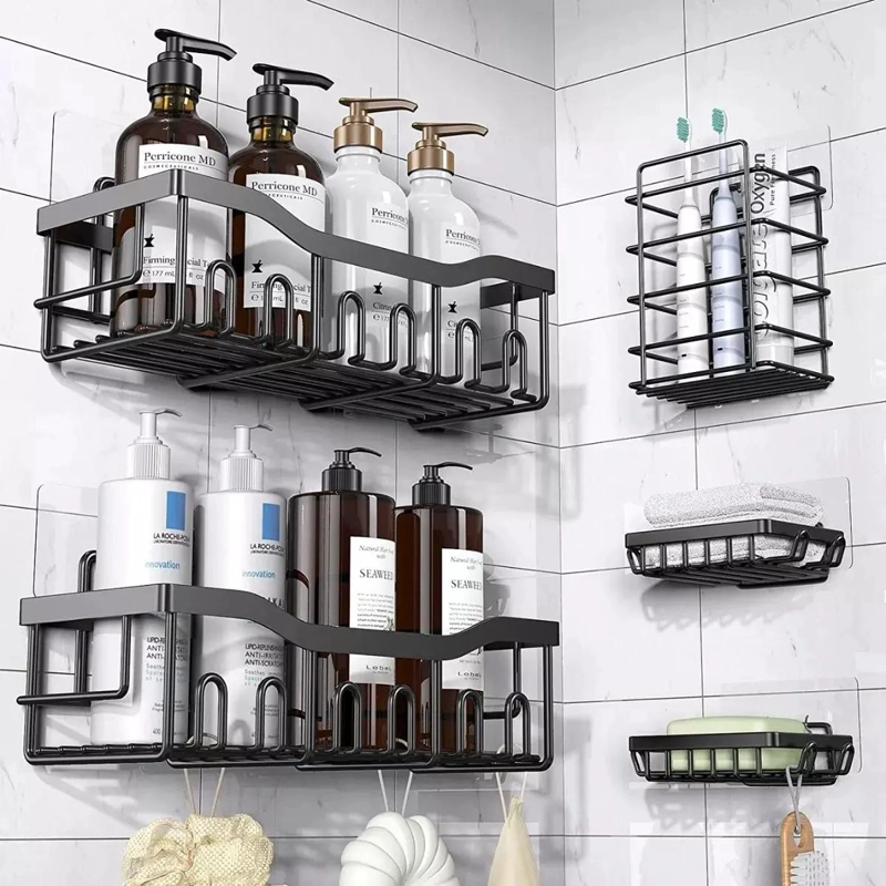 SET DE 5 ORGANIZADORES COLGANTES PARA DUCHA Y BAÑO - 1