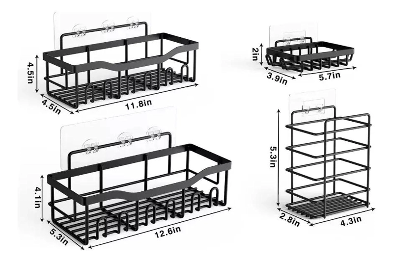 SET DE 5 ORGANIZADORES COLGANTES PARA DUCHA Y BAÑO - 4