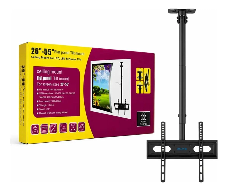 SOPORTE DE TECHO PARA TV INCLINABLE DE 26 A 55 PULGADAS - 1