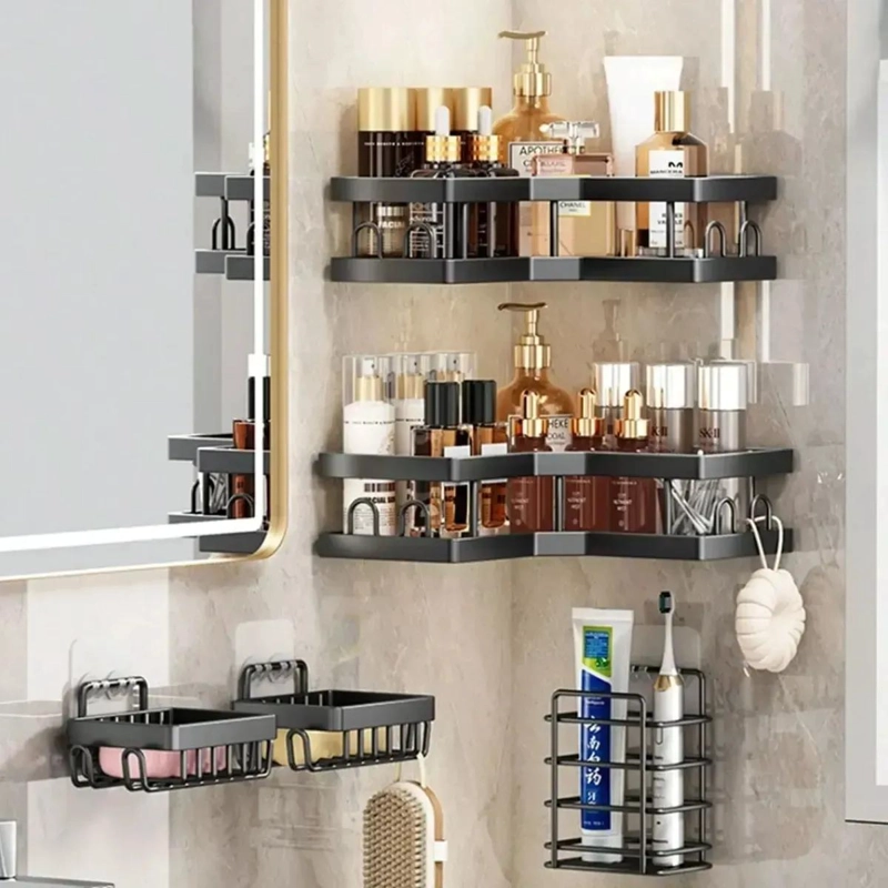 ESTANTE ESQUINERO ADHESIVO PARA BAÑO 5 PIEZAS - 1
