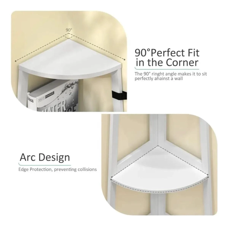 ORGANIZADOR ESQUINERO DE BAÑO CON 5 NIVELES EN COLOR BLANCO - 3