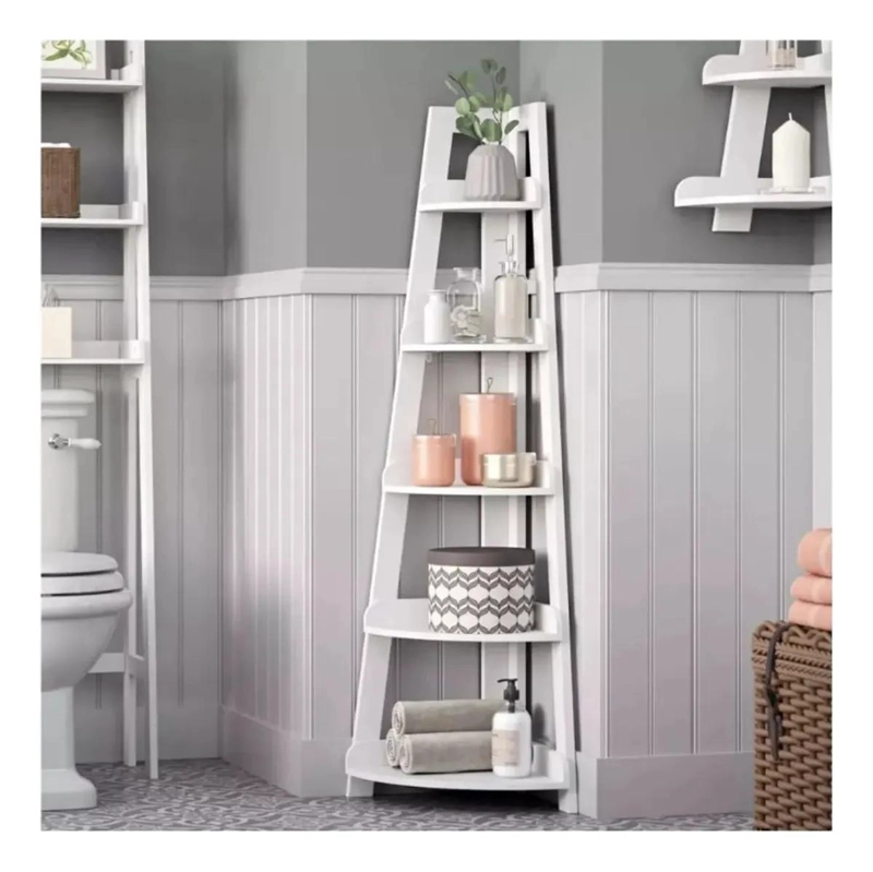ORGANIZADOR ESQUINERO DE BAÑO CON 5 NIVELES EN COLOR BLANCO - 5